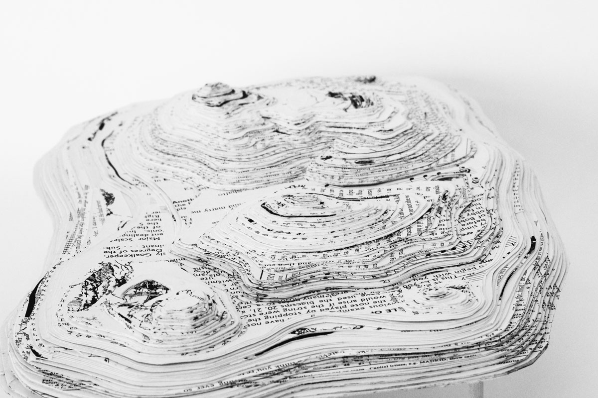 Paper landscape modle. Paper sculpture