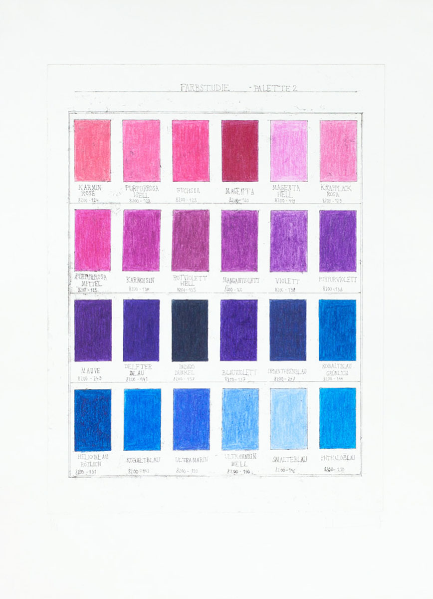 Colour grid study. Print on paper